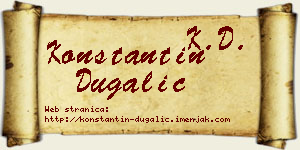 Konstantin Dugalić vizit kartica